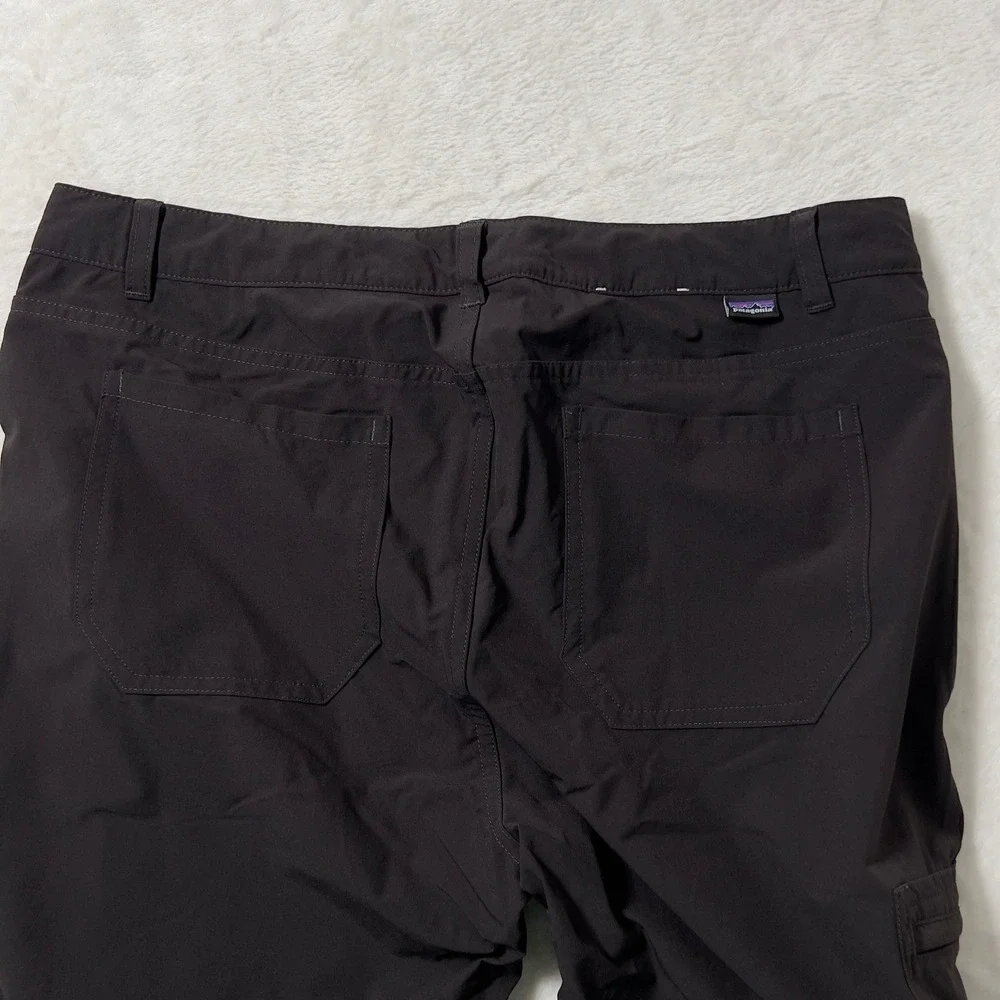 Patagonia Skyline Traveler Pants Women Sz 12 Black Ankle Zip Hiking Outdoor